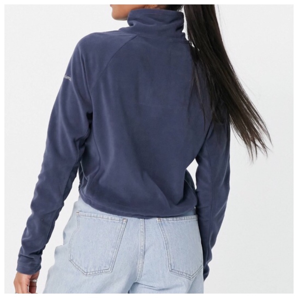 Columbia Fleece Long Sleeve Cropped Sweater Top - Picture 7 of 10